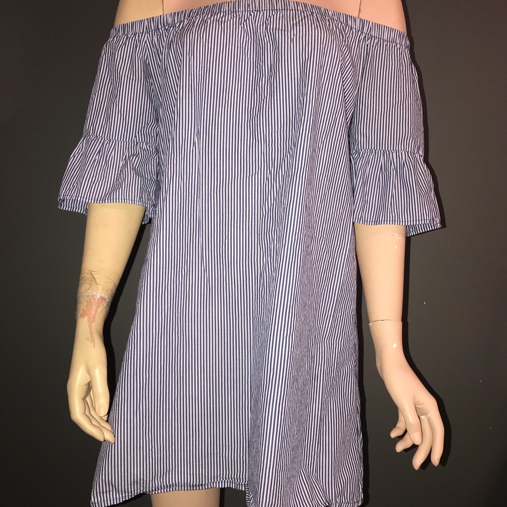 Dress—blue and white